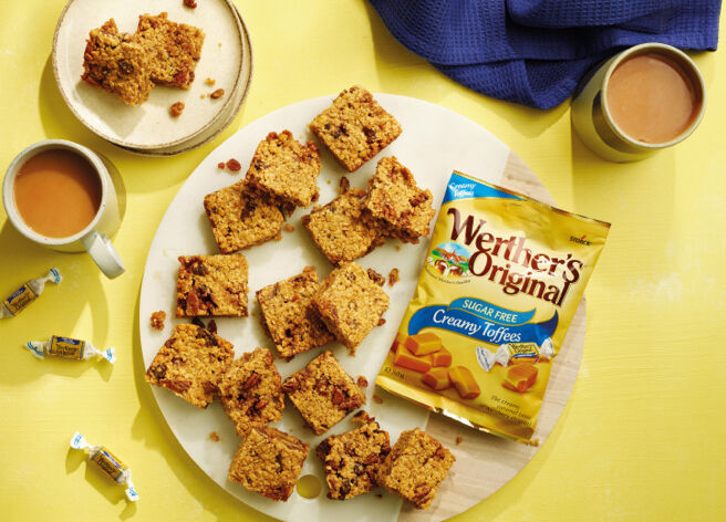 Werther's Original Recipes – Caramel Banana and Sultana Oat Bars