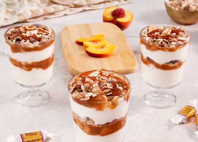 Werther's Original Recipes – Peaches 'n' Cream Caramel Parfait